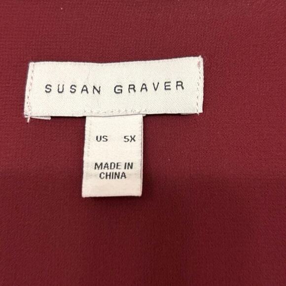 Susan Graver Liquid Knit Open Front Waterfall Cardigan Chiffon Accents Size 5X - Picture 11 of 13
